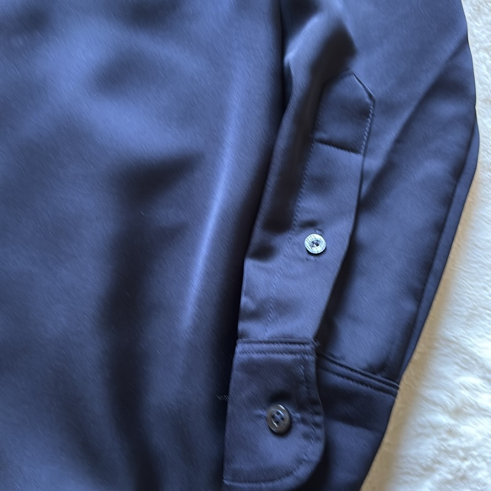 Ralph Lauren navy blue satin top - Picture 3 of 5